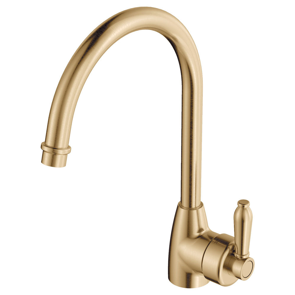 Fienza Eleanor Gooseneck Sink Mixer Urban Brass 202109UU