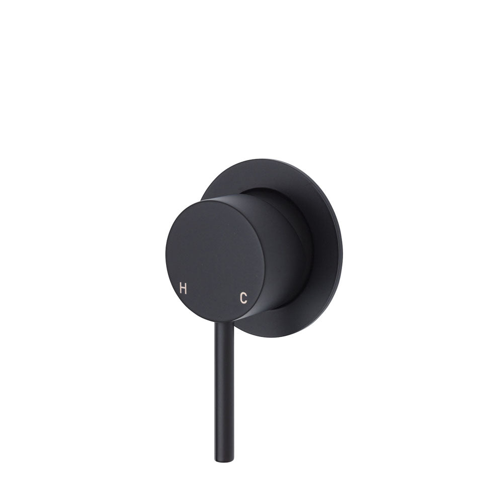 Fienza Kaya Shower/Bath Mixer Matte Black, Small Plate 228101B