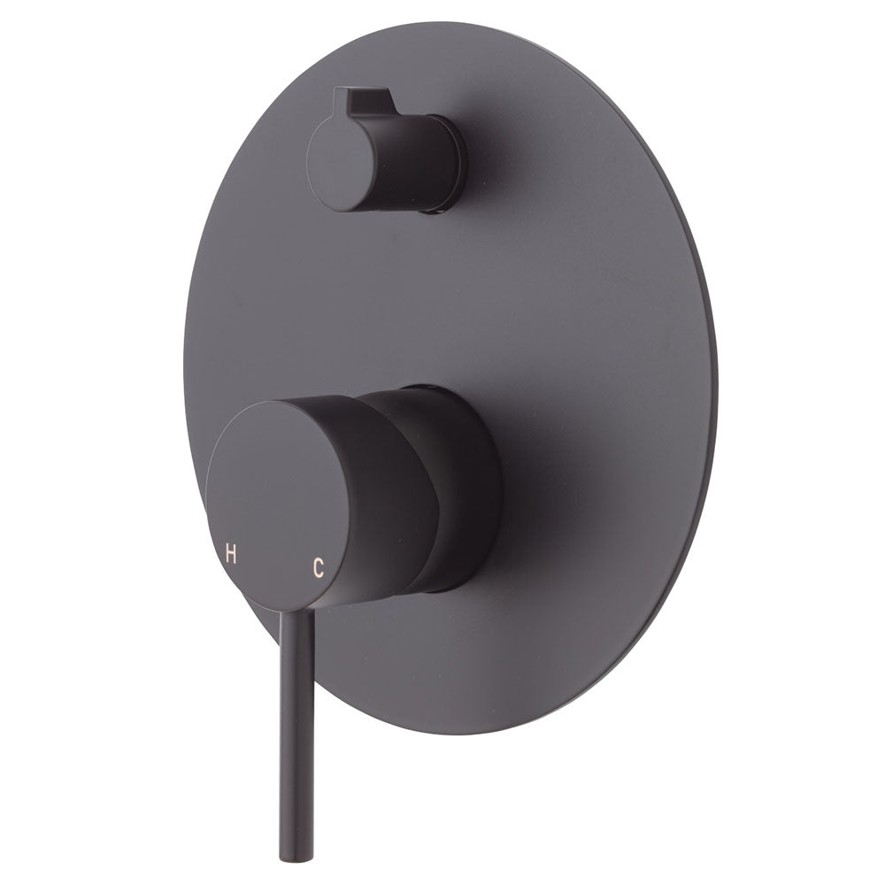 Fienza Kaya Shower/Bath Diverter Mixer Matte Black 228102B