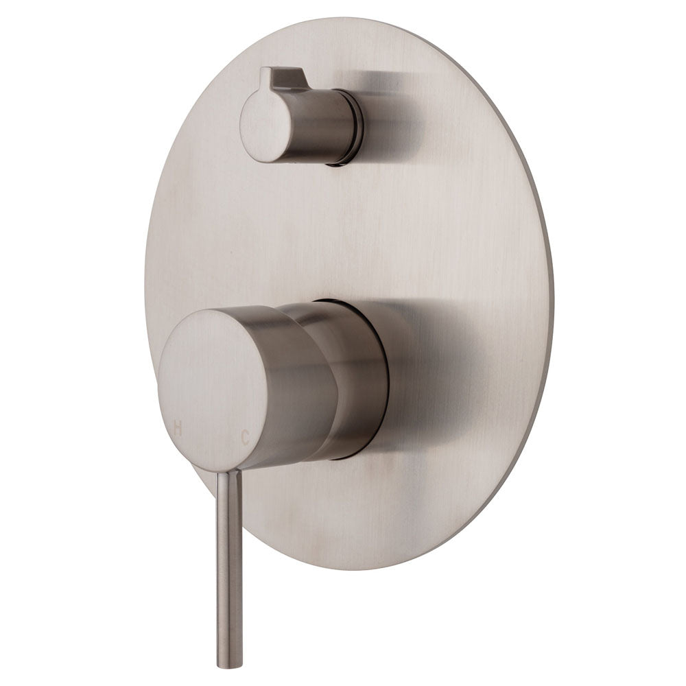 Fienza Kaya Shower/Bath Diverter Mixer Brushed Nickel 228102BN