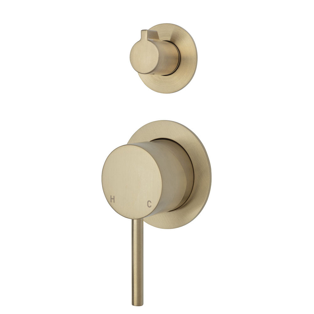 Fienza Kaya Shower/Bath Diverter Mixer Urban Brass (Separate Plates) 228102UB-4