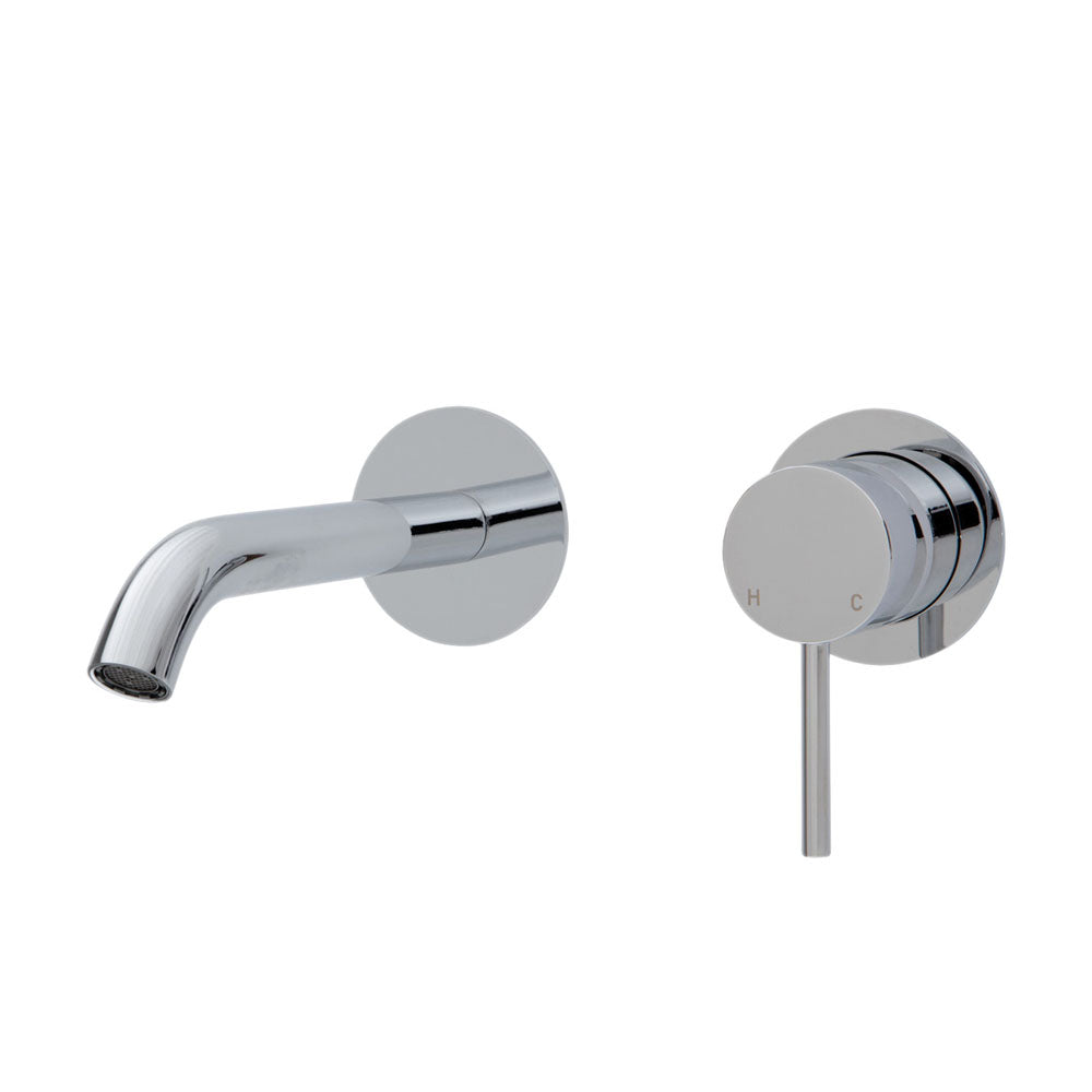 Fienza Kaya Wall Basin/Bath Mixer Chrome, 160mm Outlet (Separate Plates) 228104