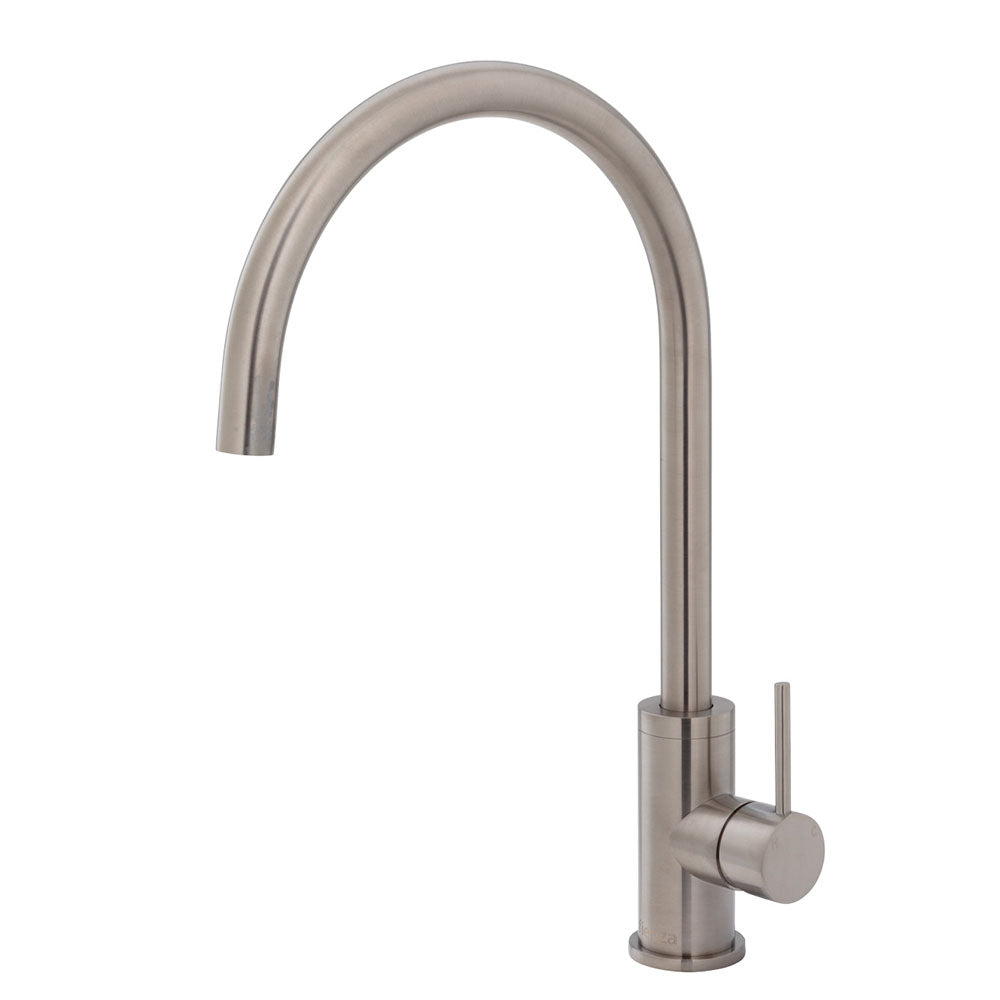 Fienza Kaya Gooseneck Sink Mixer Brushed Nickel 228105BN