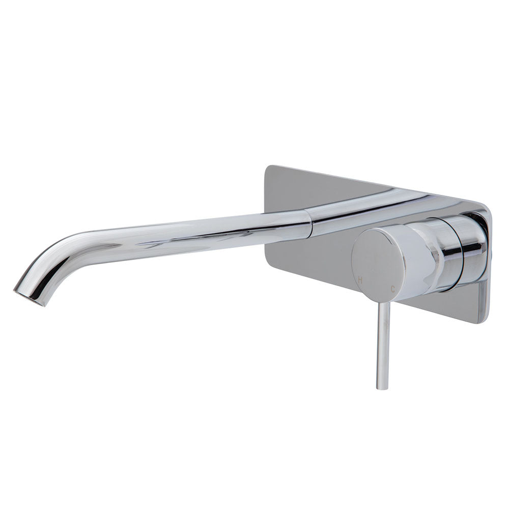 Fienza Kaya Wall Basin/Bath Mixer Chrome, 200mm Outlet 228106-200