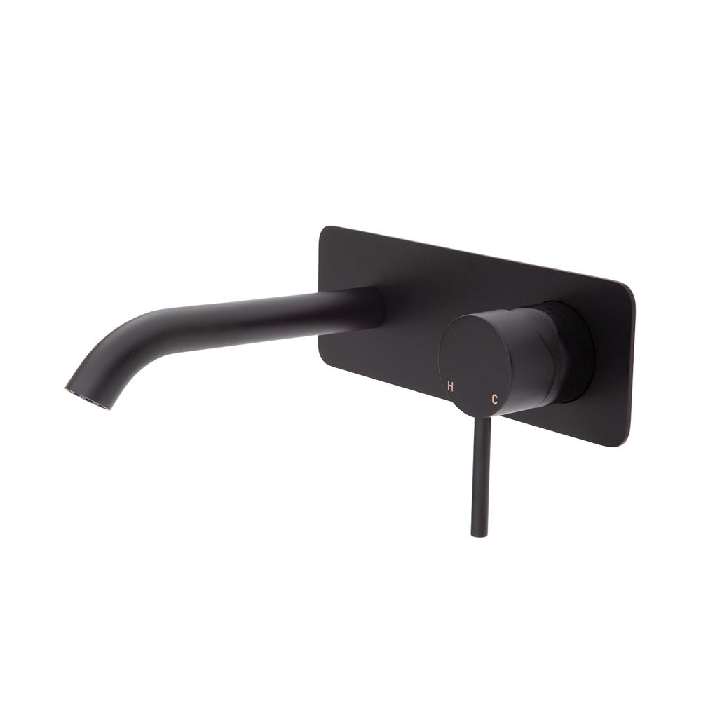 Fienza Kaya Wall Basin/Bath Mixer Matte Black, 160mm Outlet 228106B