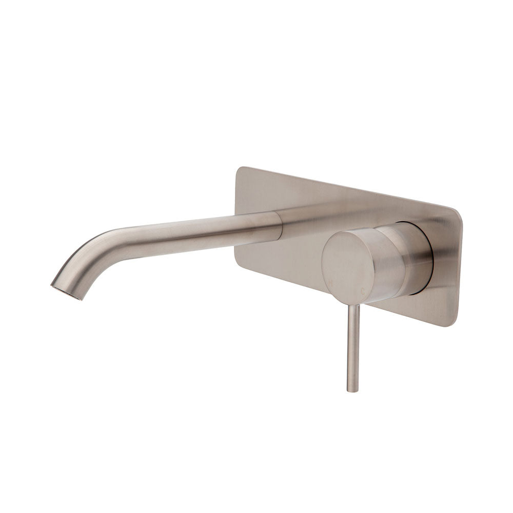 Fienza Kaya Wall Basin/Bath Mixer Brushed Nickel, 160mm Outlet 228106BN