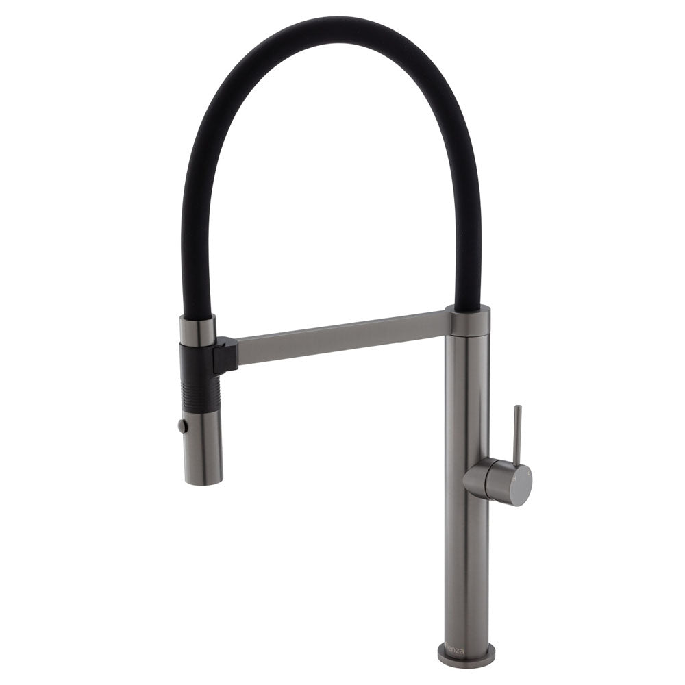 Fienza Kaya Gooseneck Pull Down Sink Mixer Gun Metal 228109GM