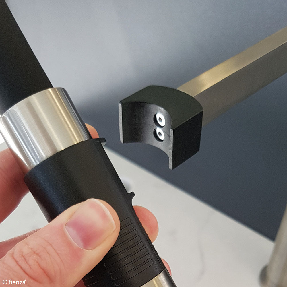 Fienza Kaya Gooseneck Pull Down Sink Mixer Brushed Nickel 228109BN