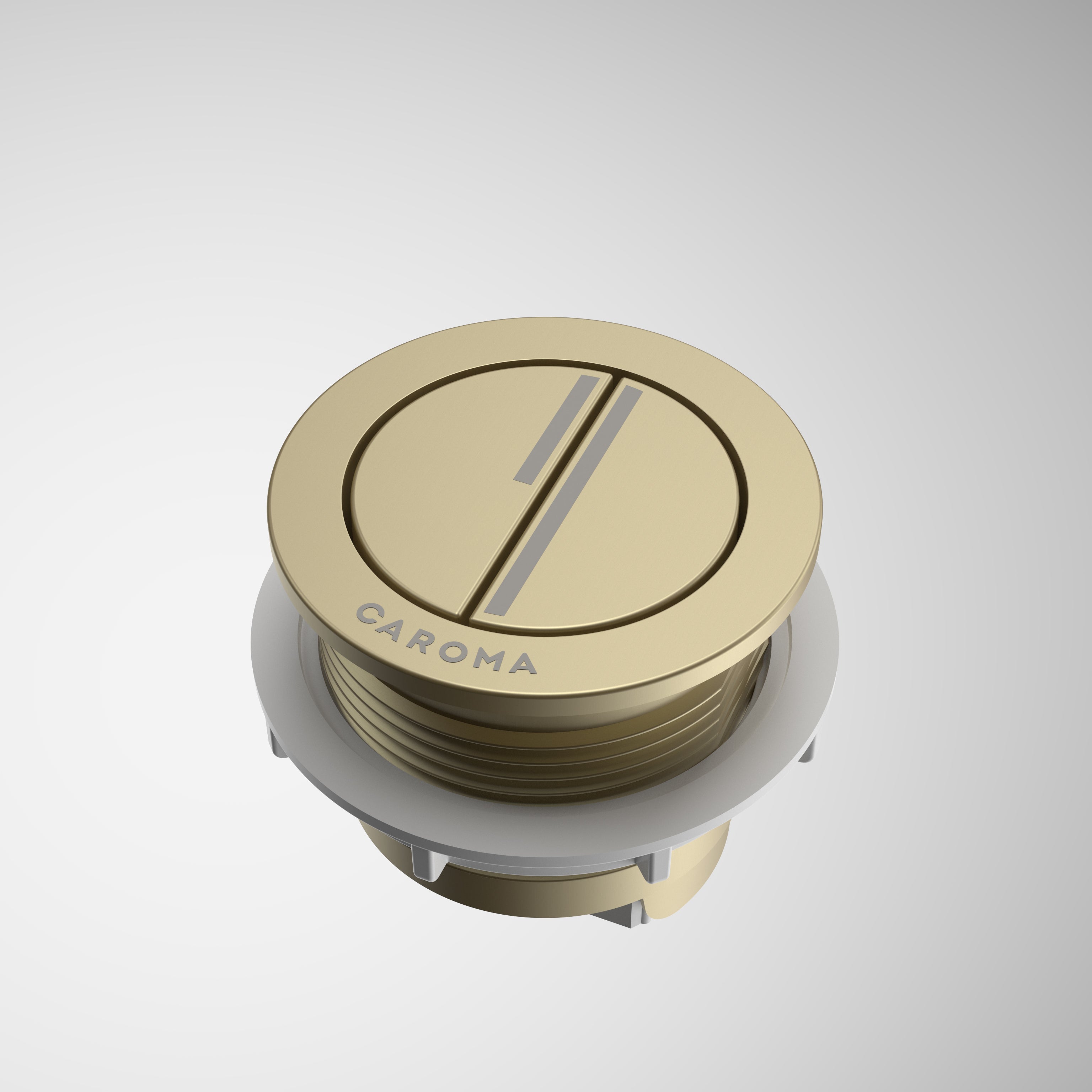 Caroma Dual Flush Round Bezel & Button Brushed Brass 415028BB