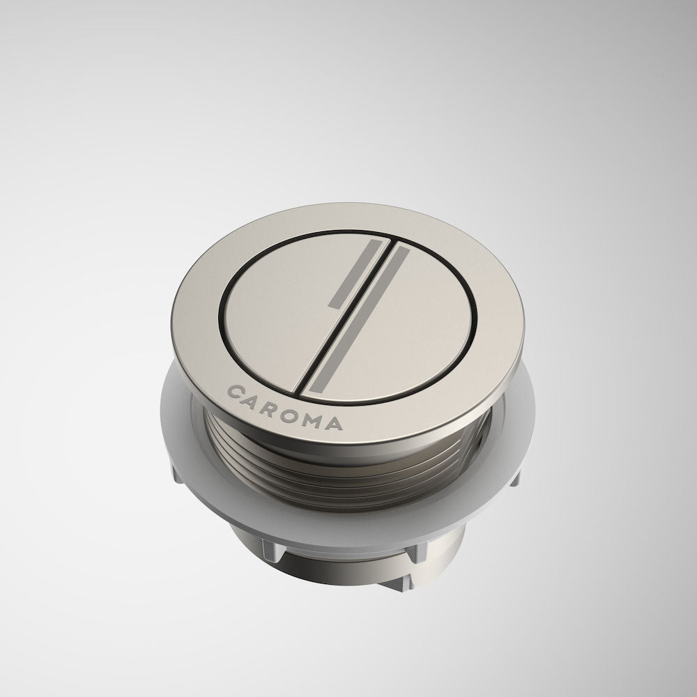 Caroma Dual Flush Round Bezel & Button Brushed Nickel 415028BN