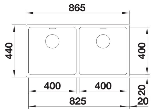 Blanco Andano 400/400-IF Double Bowl Sink