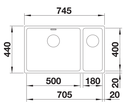Blanco Andano 500/180-U Undermount Sink