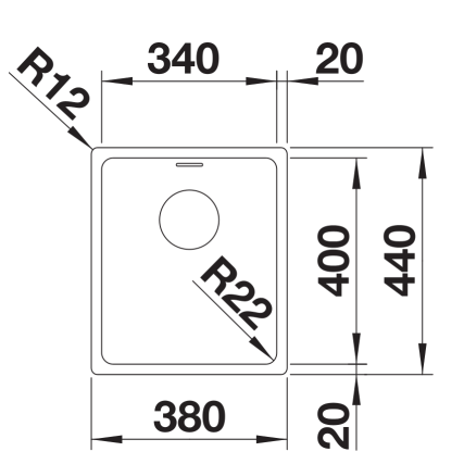 Blanco Andano 340-IF Inset/Flushmount Bowl Sink