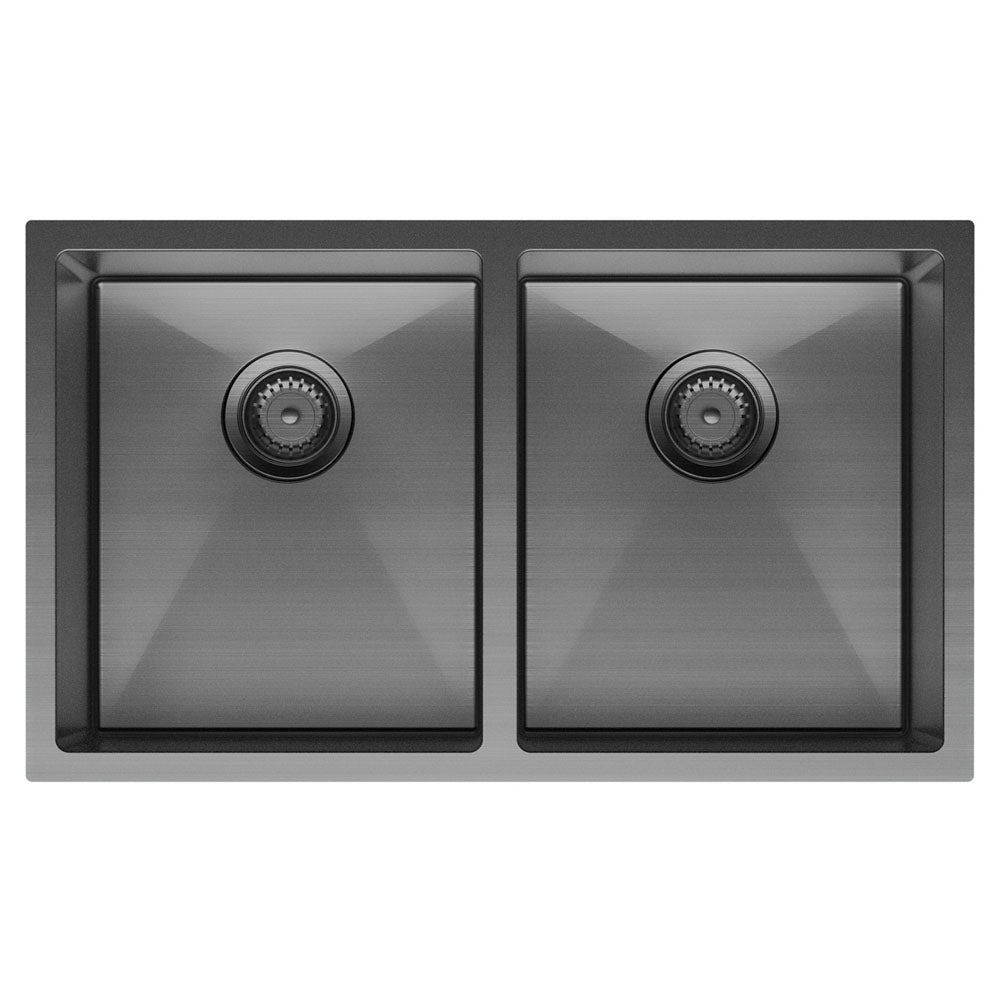 Fienza Hana 27/27L Carbon Metal Stainless Steel Double Bowl Sink 68403CM