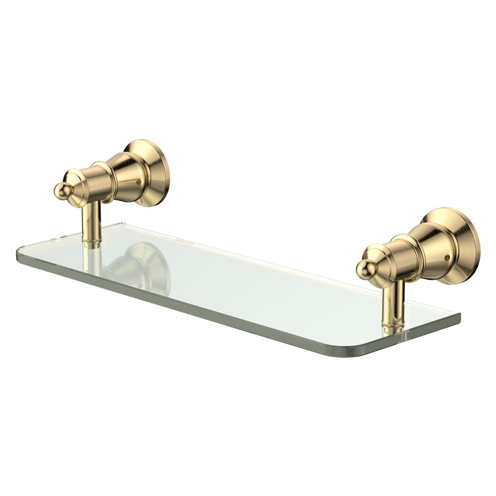 Fienza Lillian Glass Shower Shelf Urban Brass 81007UB