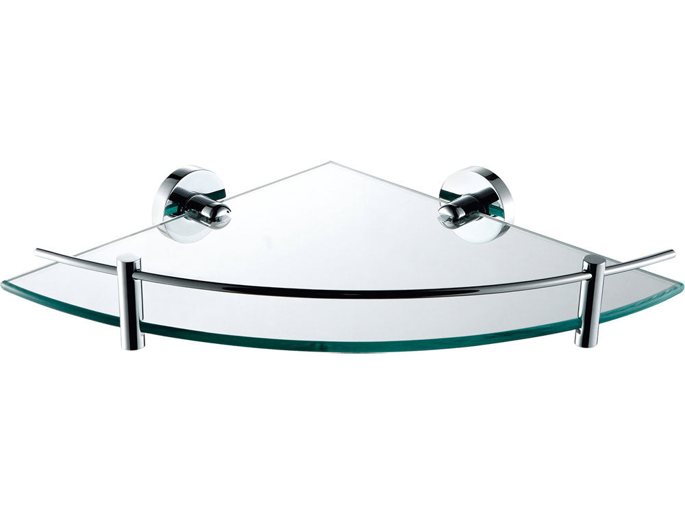 Fienza Michelle Glass Corner Shelf Chrome 82714200