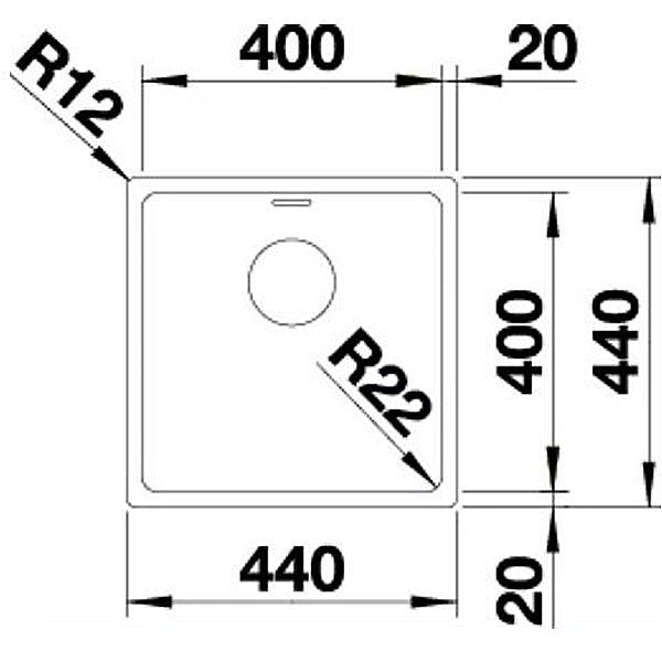 Blanco Andano 400-IF Inset/Flushmount Bowl Sink