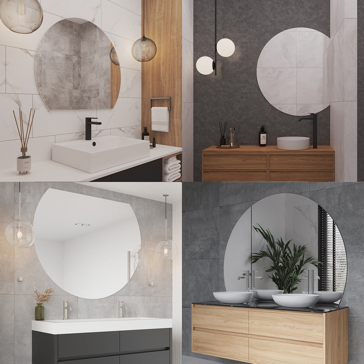 Thermogroup Ablaze Hamilton D-Shaped Polished Edge Mirror HD1511GT