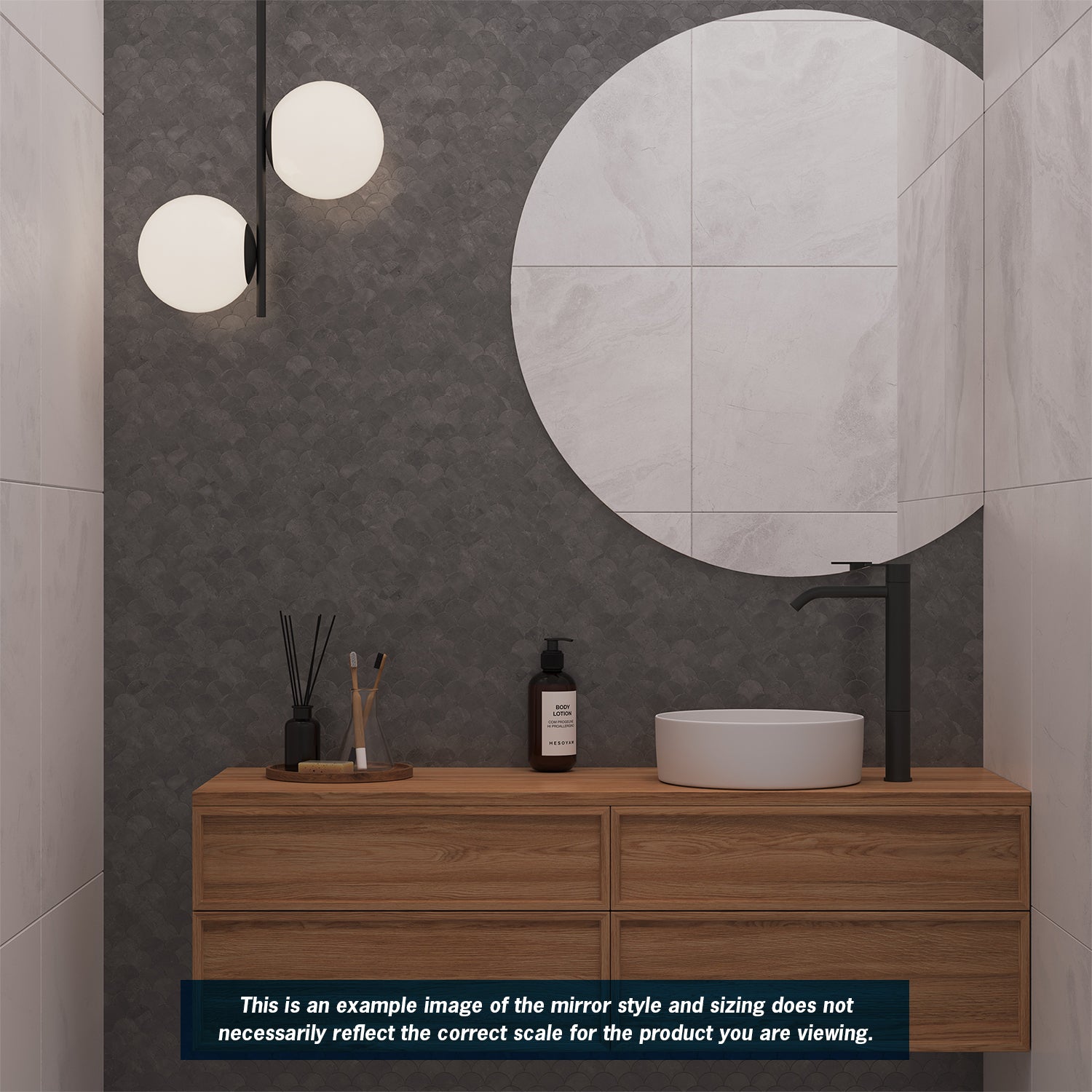 Thermogroup Ablaze Hamilton D-Shaped Polished Edge Mirror HD9075GT