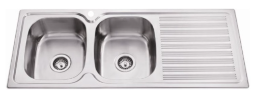 BUK Left Hand Double Bowl Sink with Drainer JK118.1LS