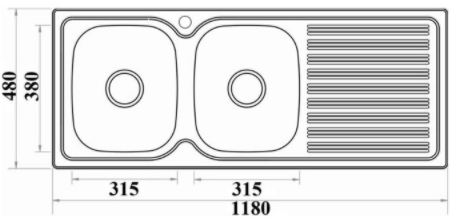 BUK Left Hand Double Bowl Sink with Drainer JK118.1LS
