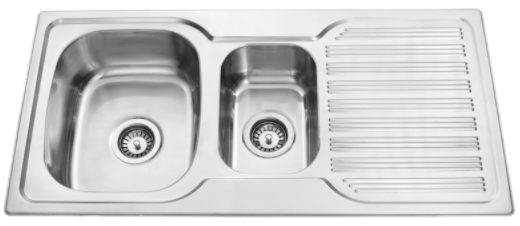 BUK Left Hand 1 & 1/4 Bowl Sink with Drainer JK98.1LS