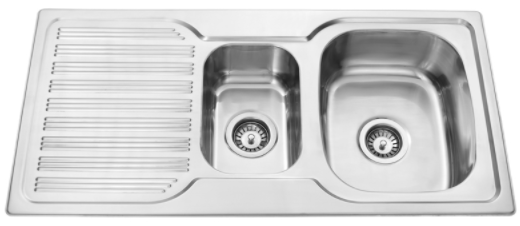 BUK Right Hand 1 & 1/4 Bowl Sink with Drainer