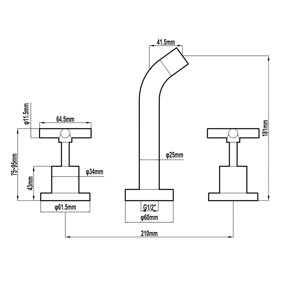 Tigris Bath Set Chrome JKTT01