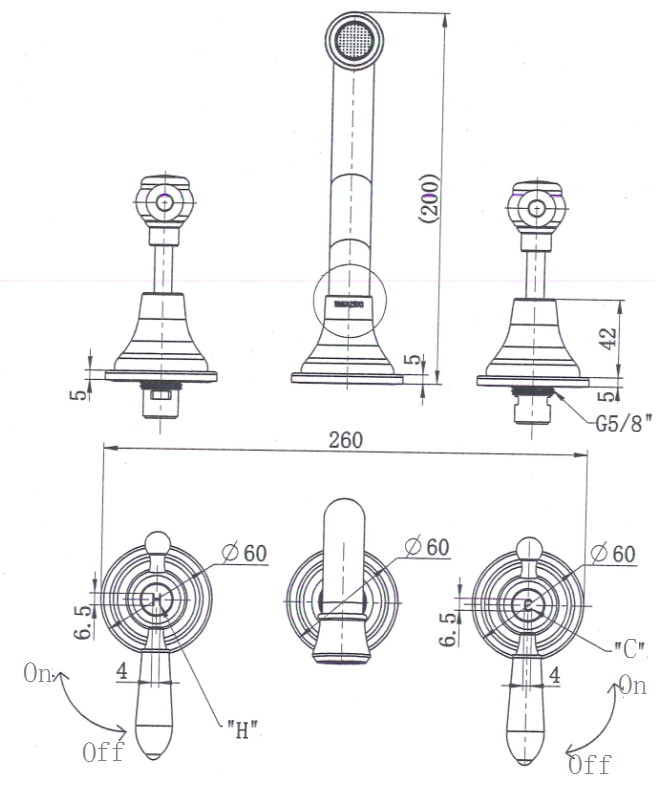 Modern National Bordeaux Wall Bath Set Matte Black BOR007BK