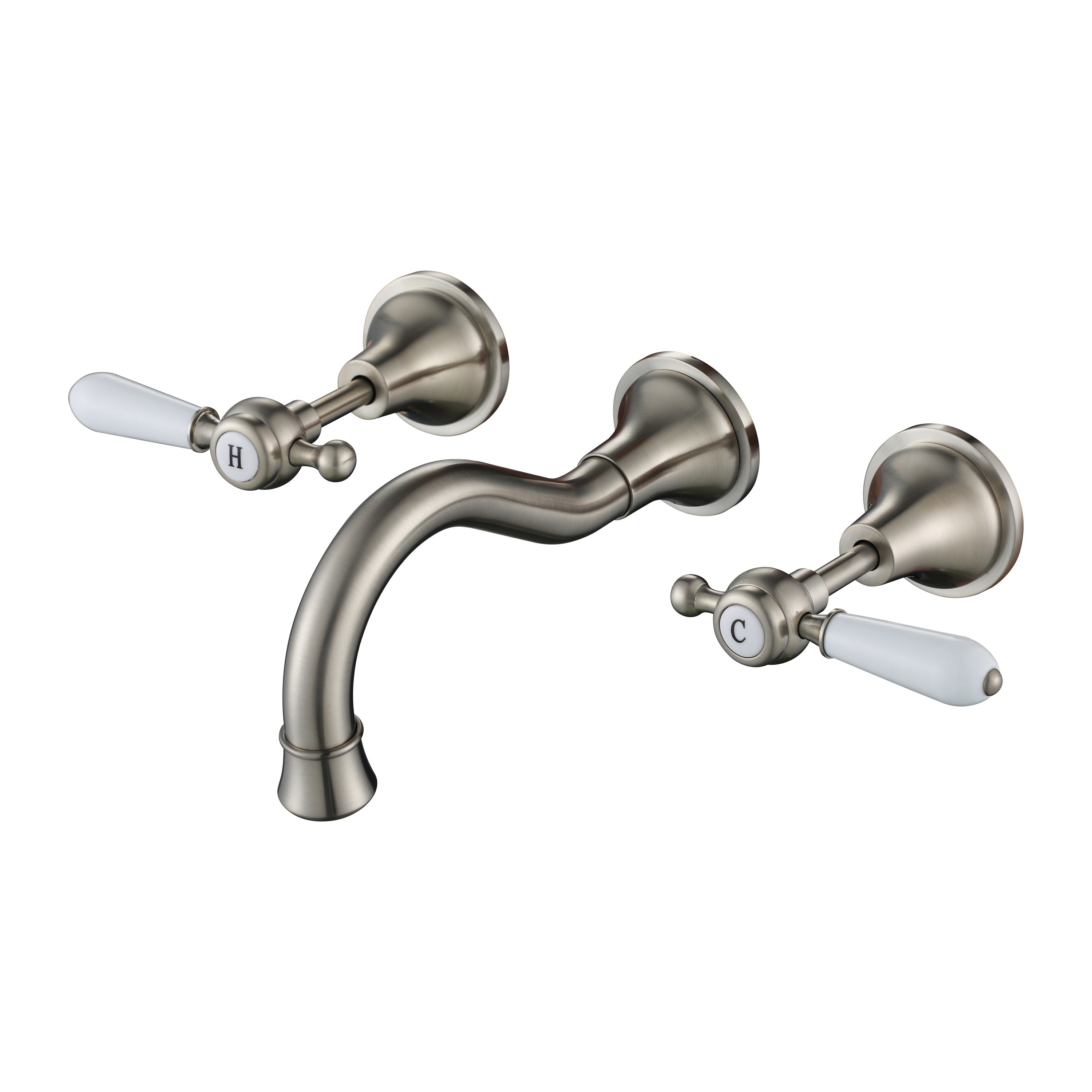 Modern National Bordeaux Wall Bath Set Brushed Nickel BOR007BN