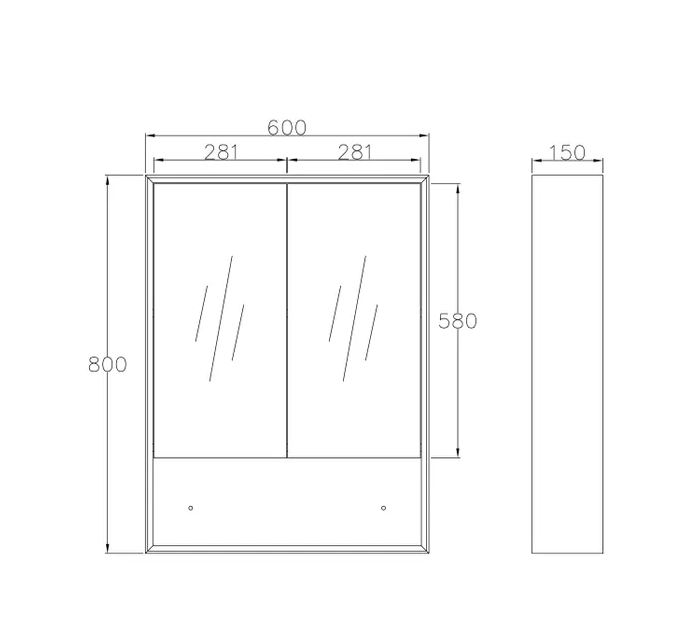 Otti Byron 600mm Shaving Cabinet Natural Oak BYSV600N