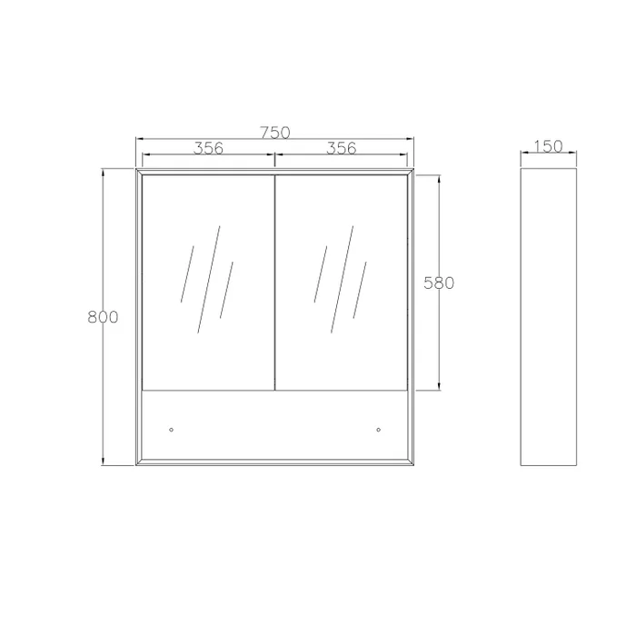 Otti Byron 750mm Shaving Cabinet Natural Oak BYSV750N