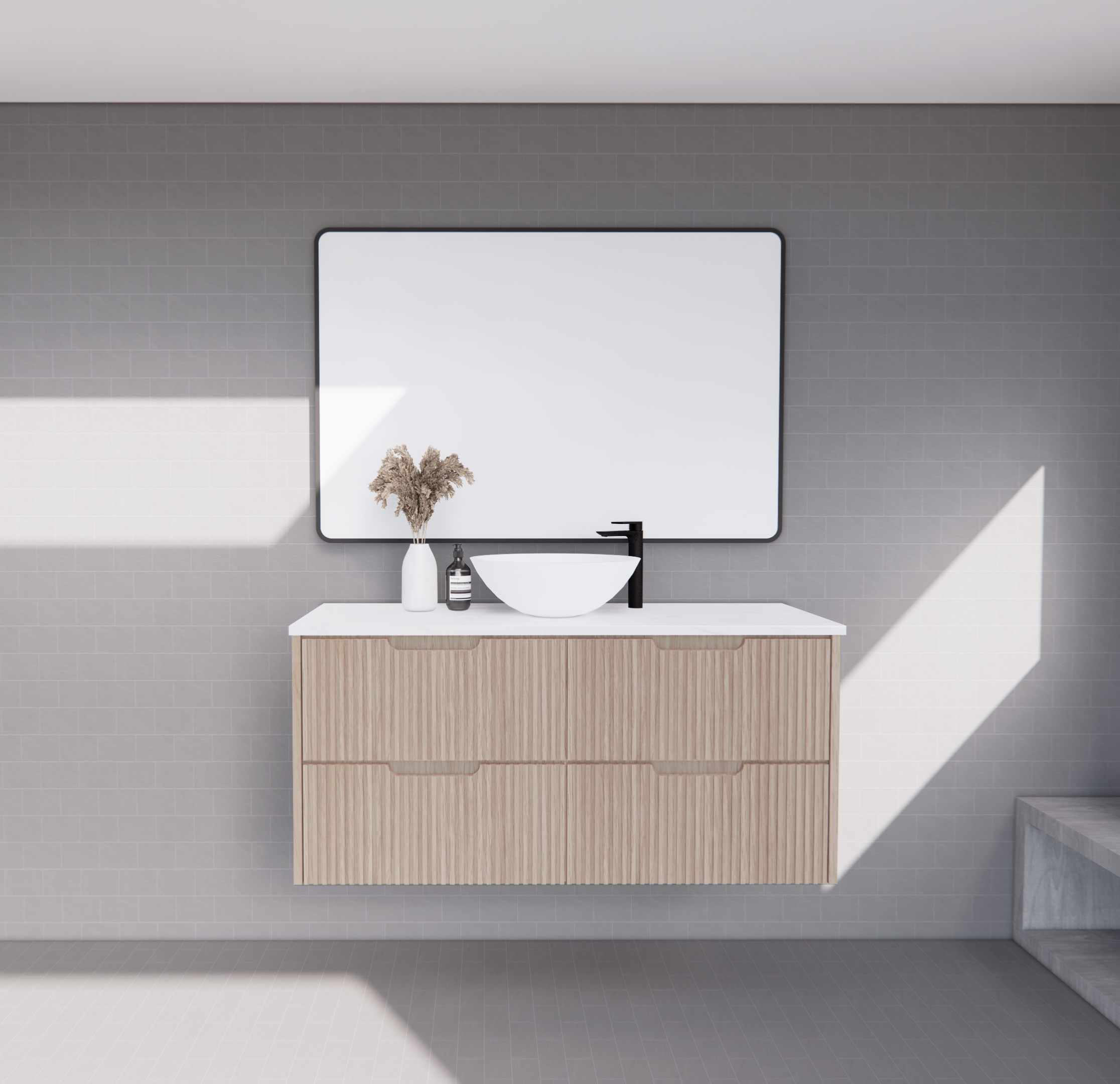 Bali American Oak Wall Hung Vanity