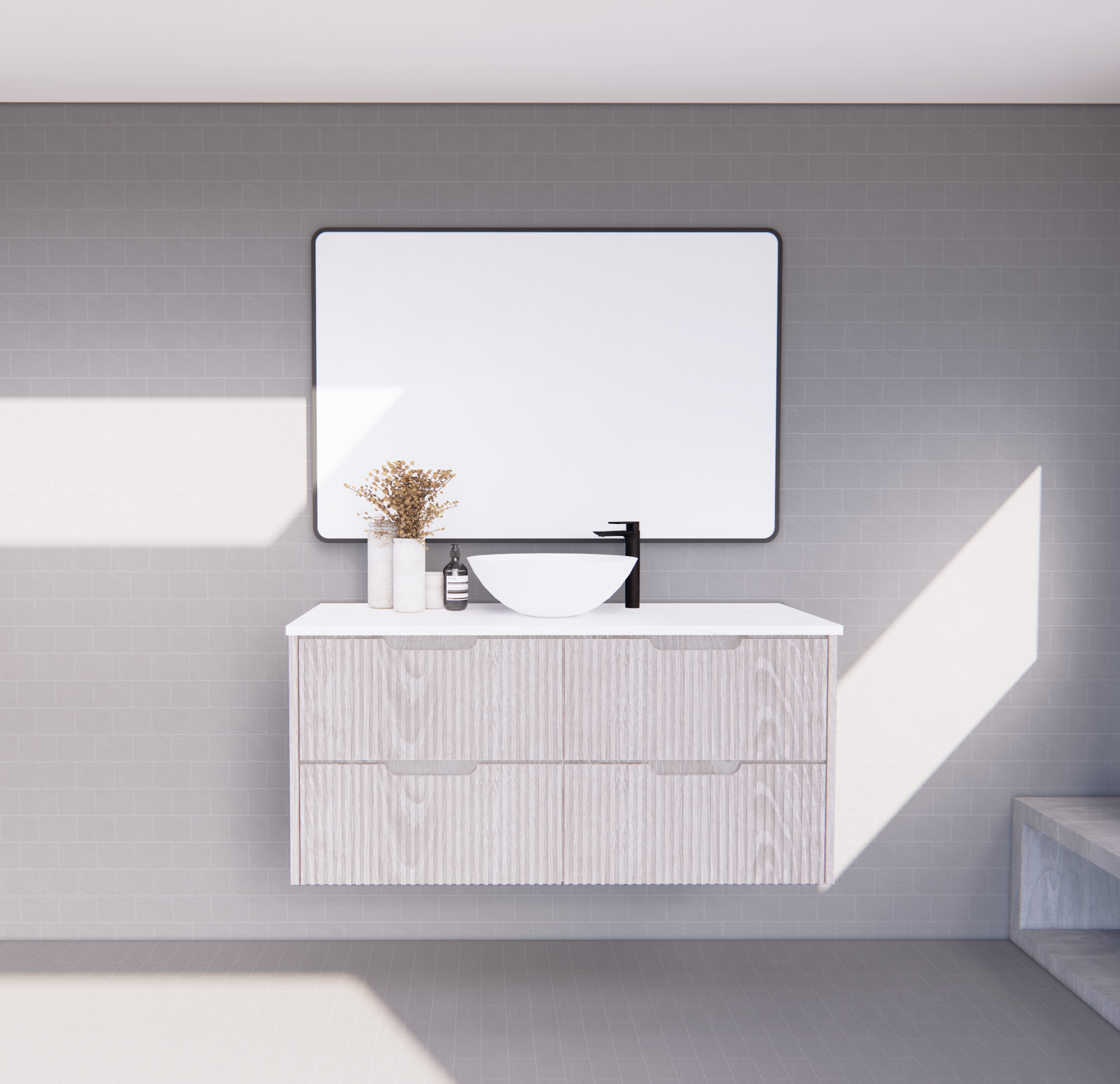 Bali White Oak Wall Hung Vanity