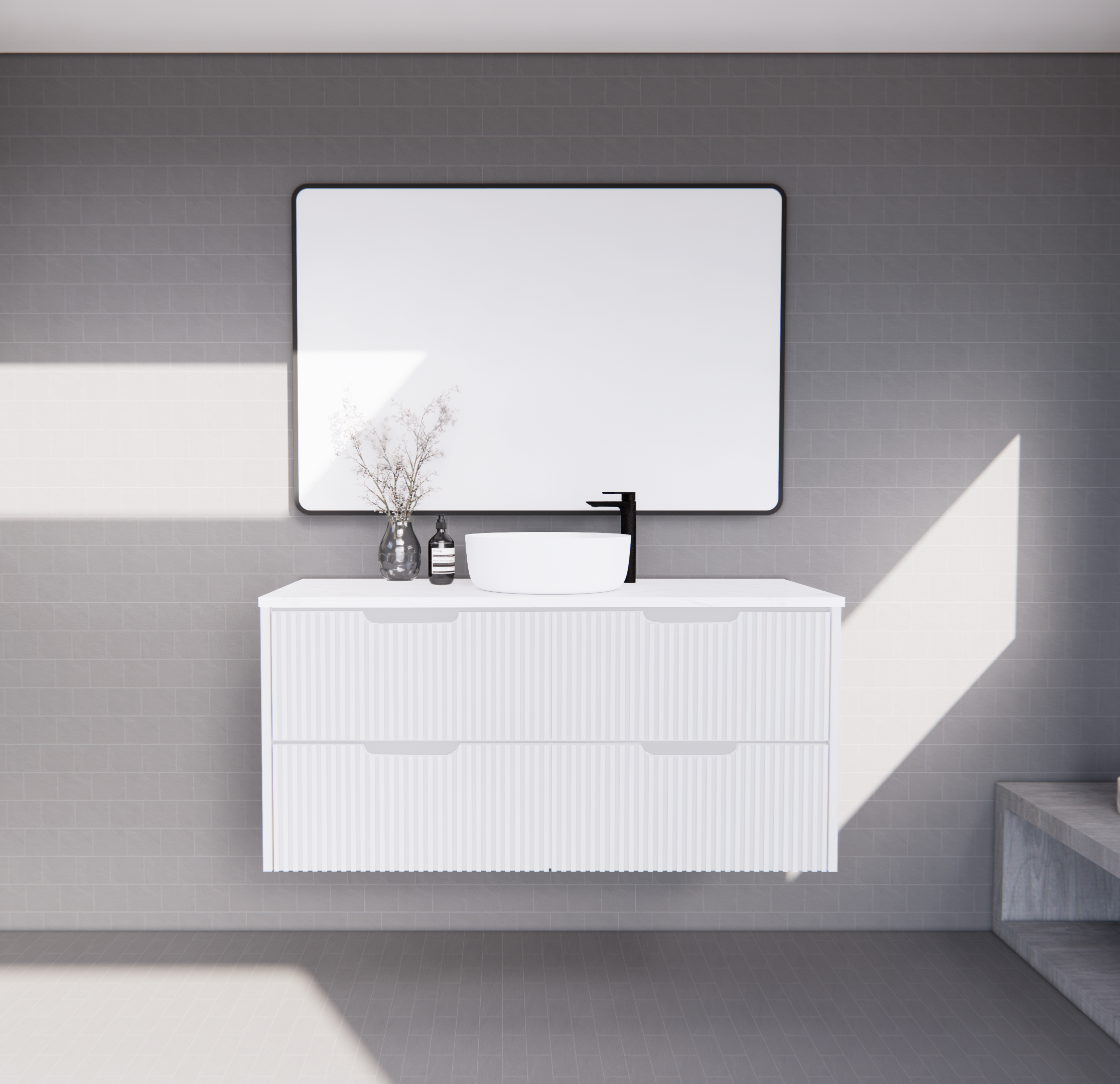 Bali Matte White Wall Hung Vanity