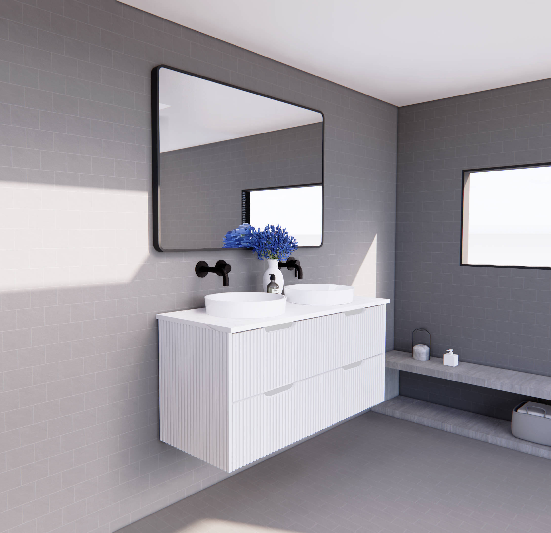 Bali Matte White Wall Hung Vanity