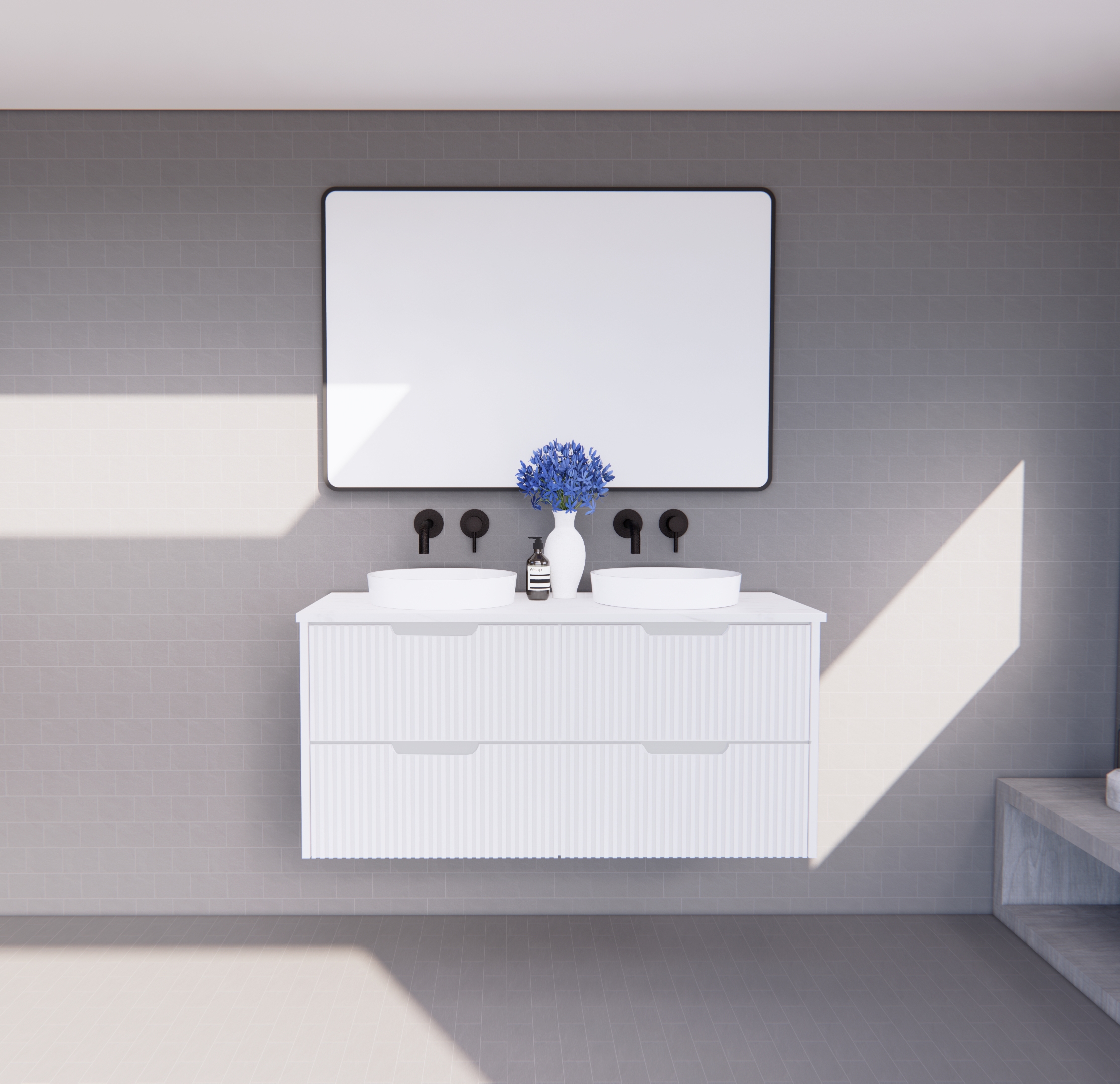 Bali Matte White Wall Hung Vanity