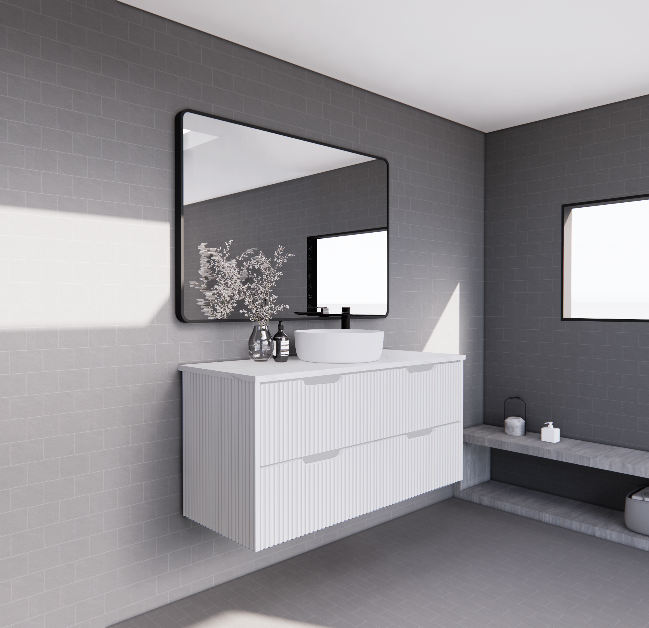 Bali Matte White Wall Hung Vanity