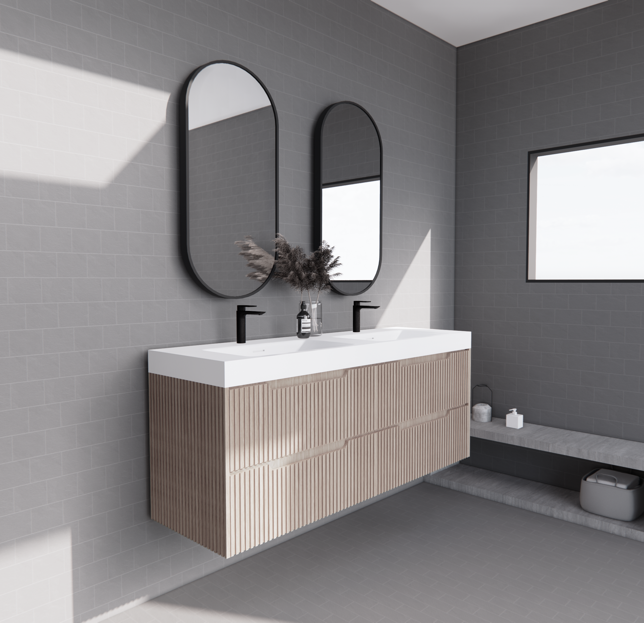 Bali American Oak Wall Hung Vanity