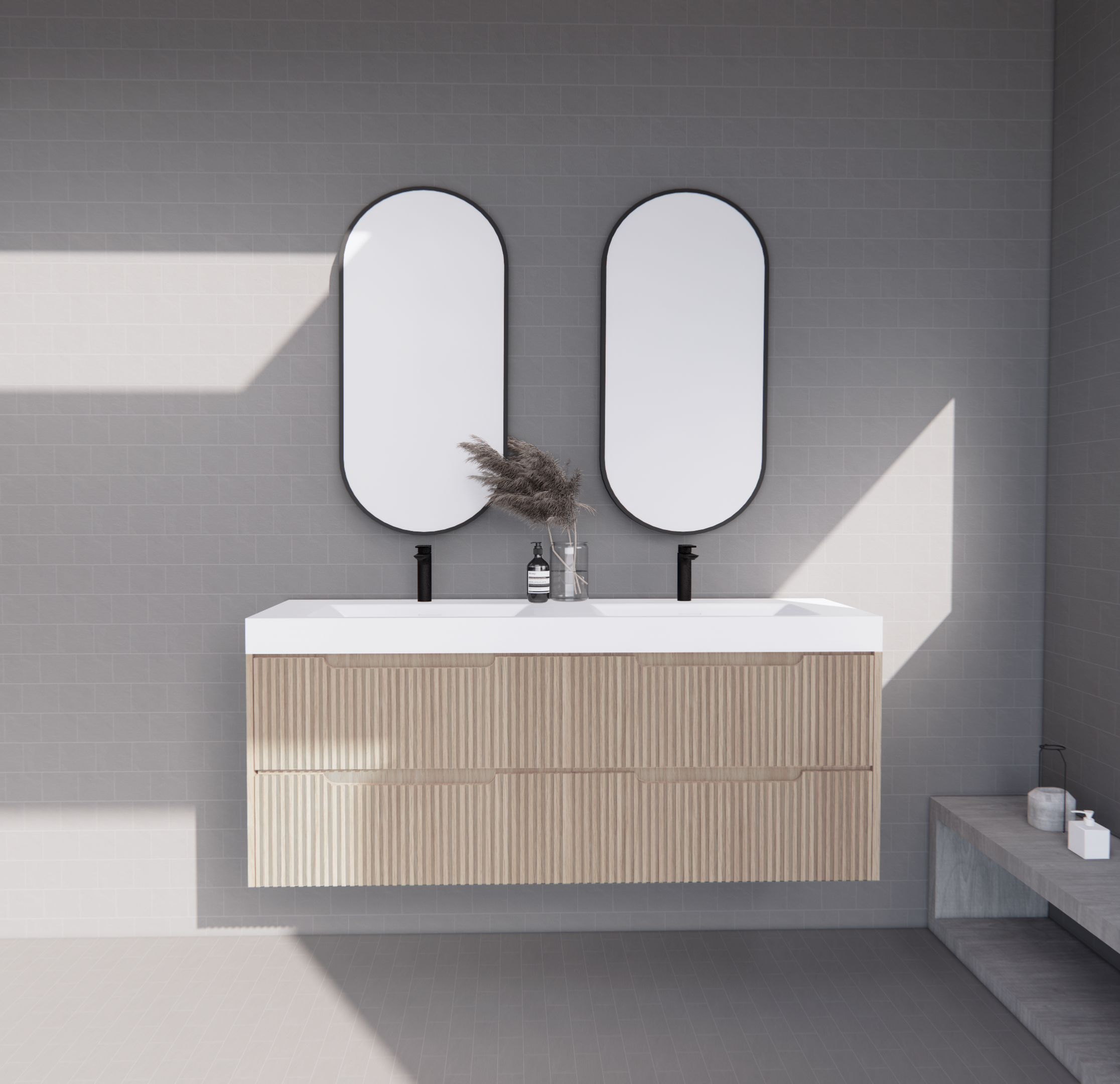 Bali American Oak Wall Hung Vanity
