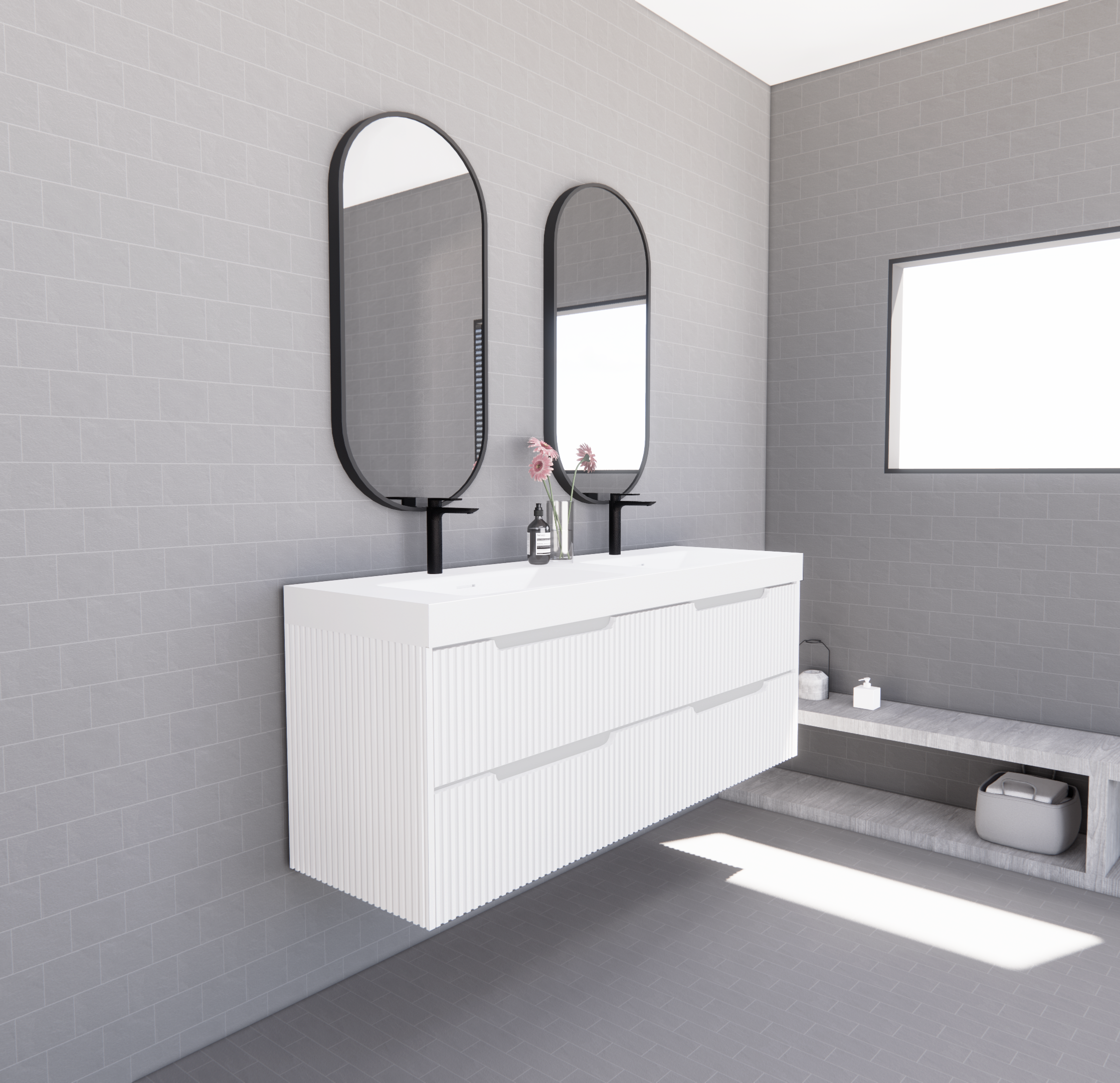 Bali Matte White Wall Hung Vanity