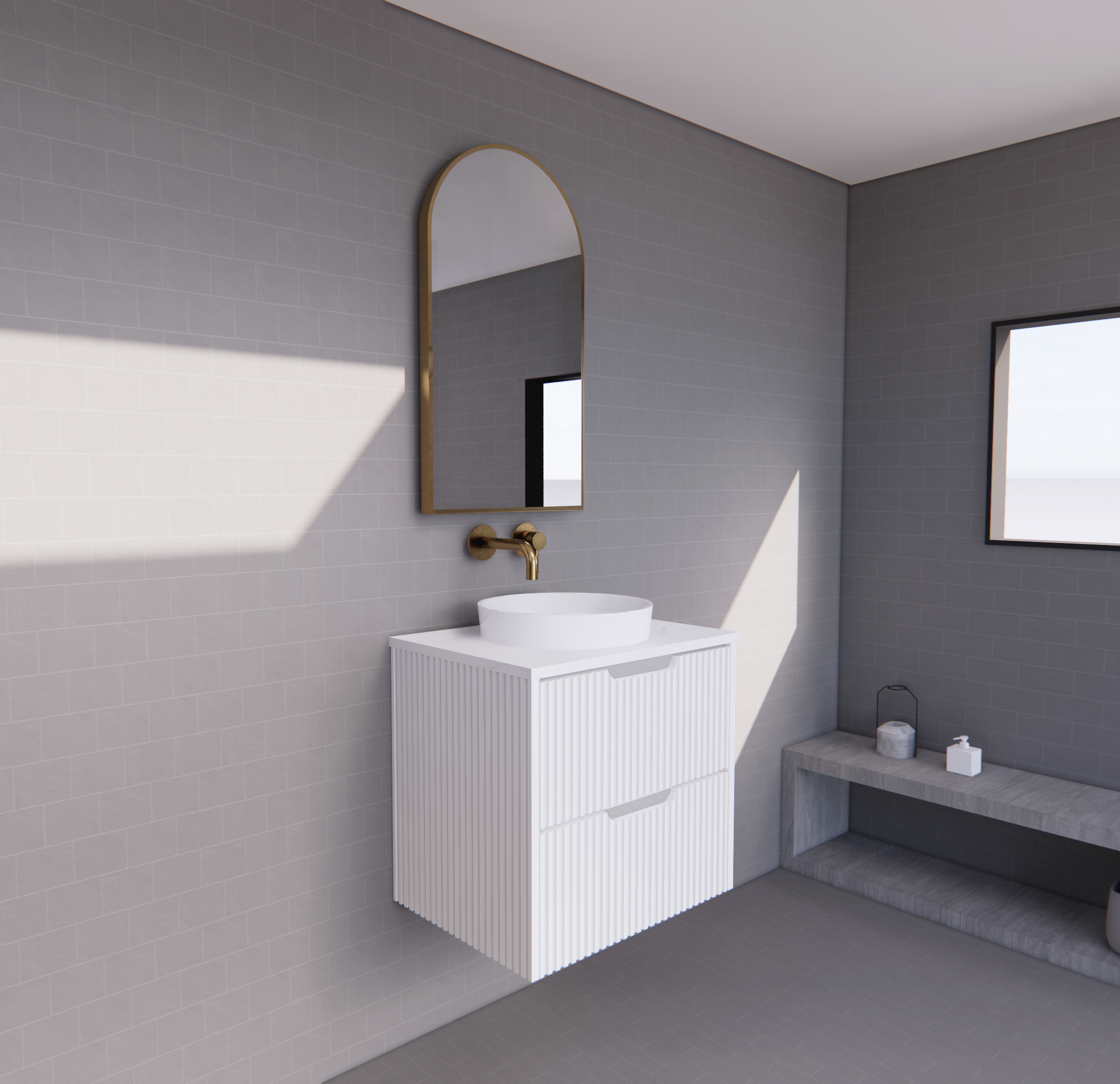 Bali Matte White Wall Hung Vanity