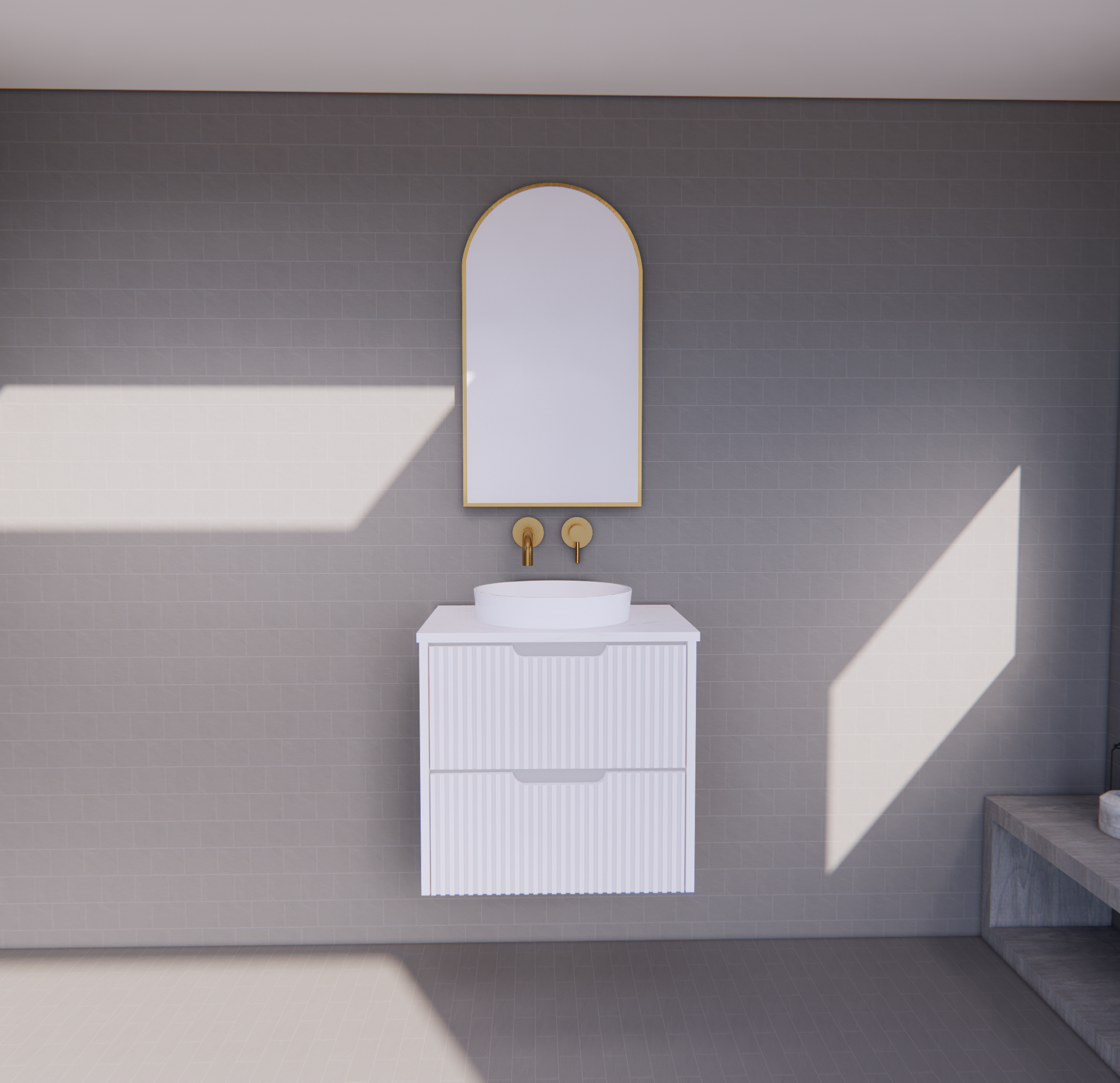 Bali Matte White Wall Hung Vanity