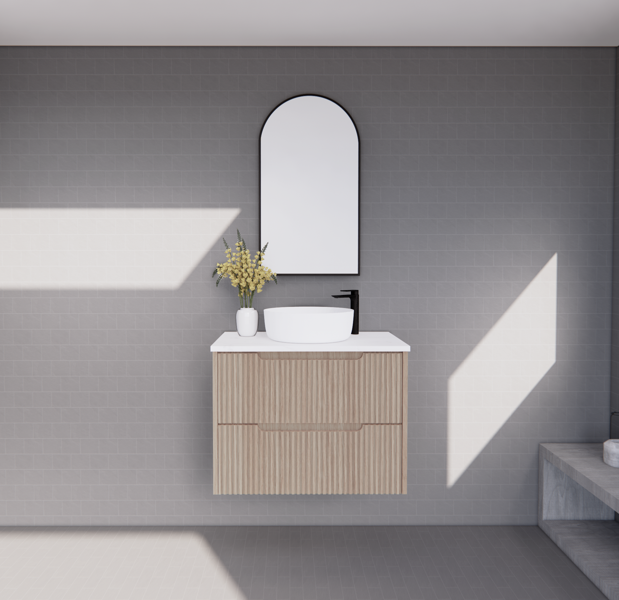 Bali American Oak Wall Hung Vanity