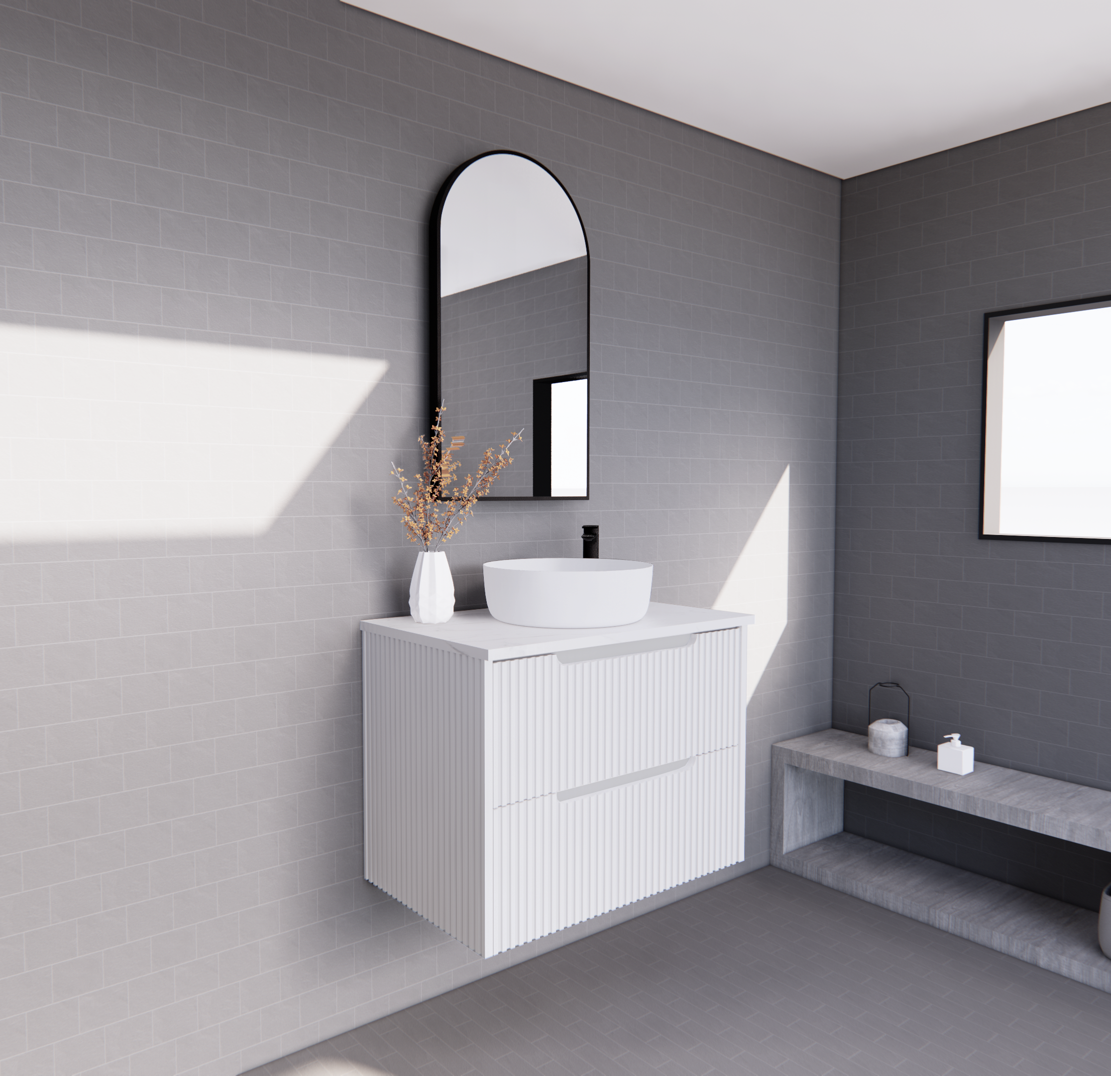 Bali Matte White Wall Hung Vanity