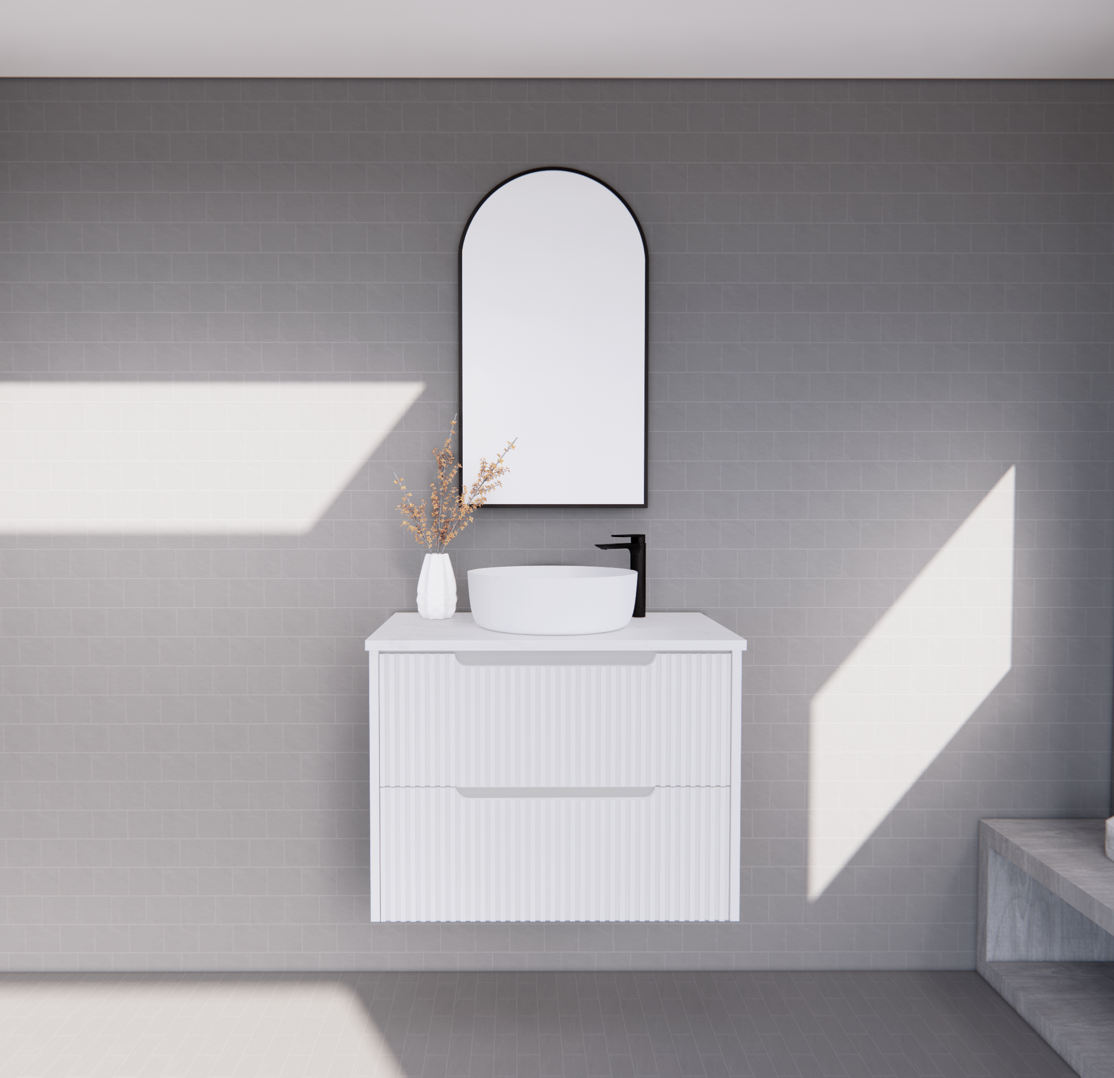 Bali Matte White Wall Hung Vanity