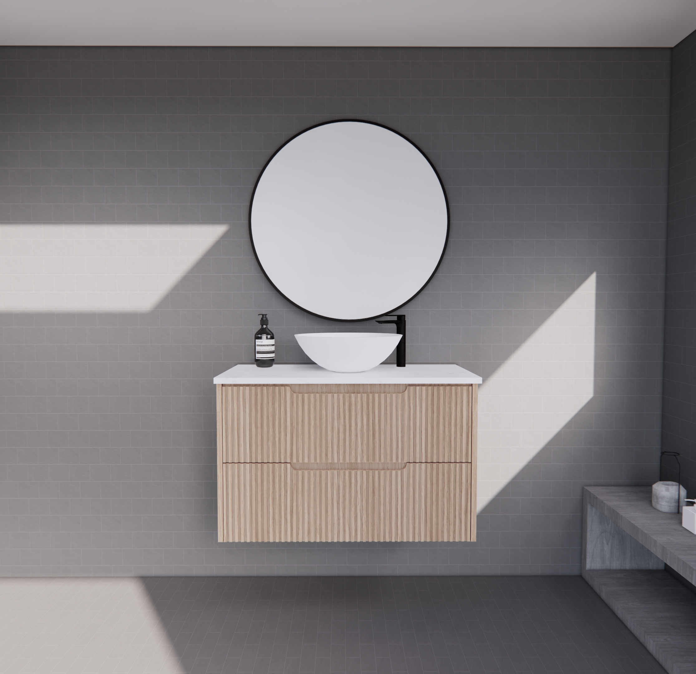 Bali American Oak Wall Hung Vanity