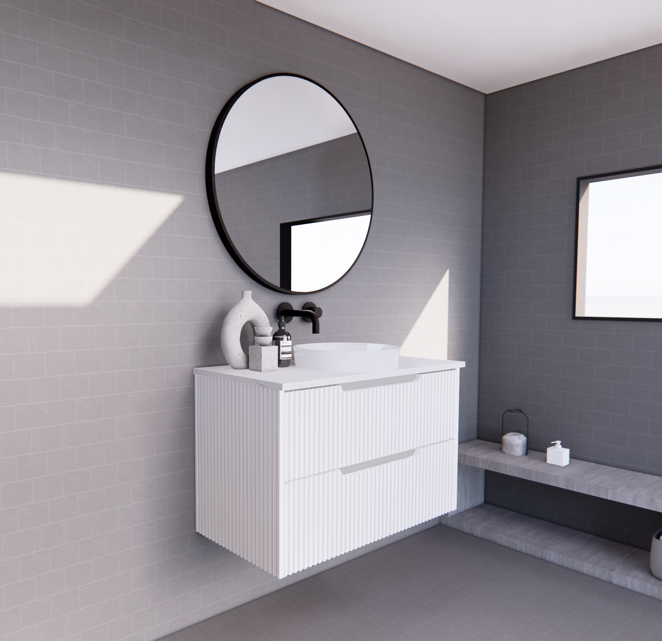 Bali Matte White Wall Hung Vanity