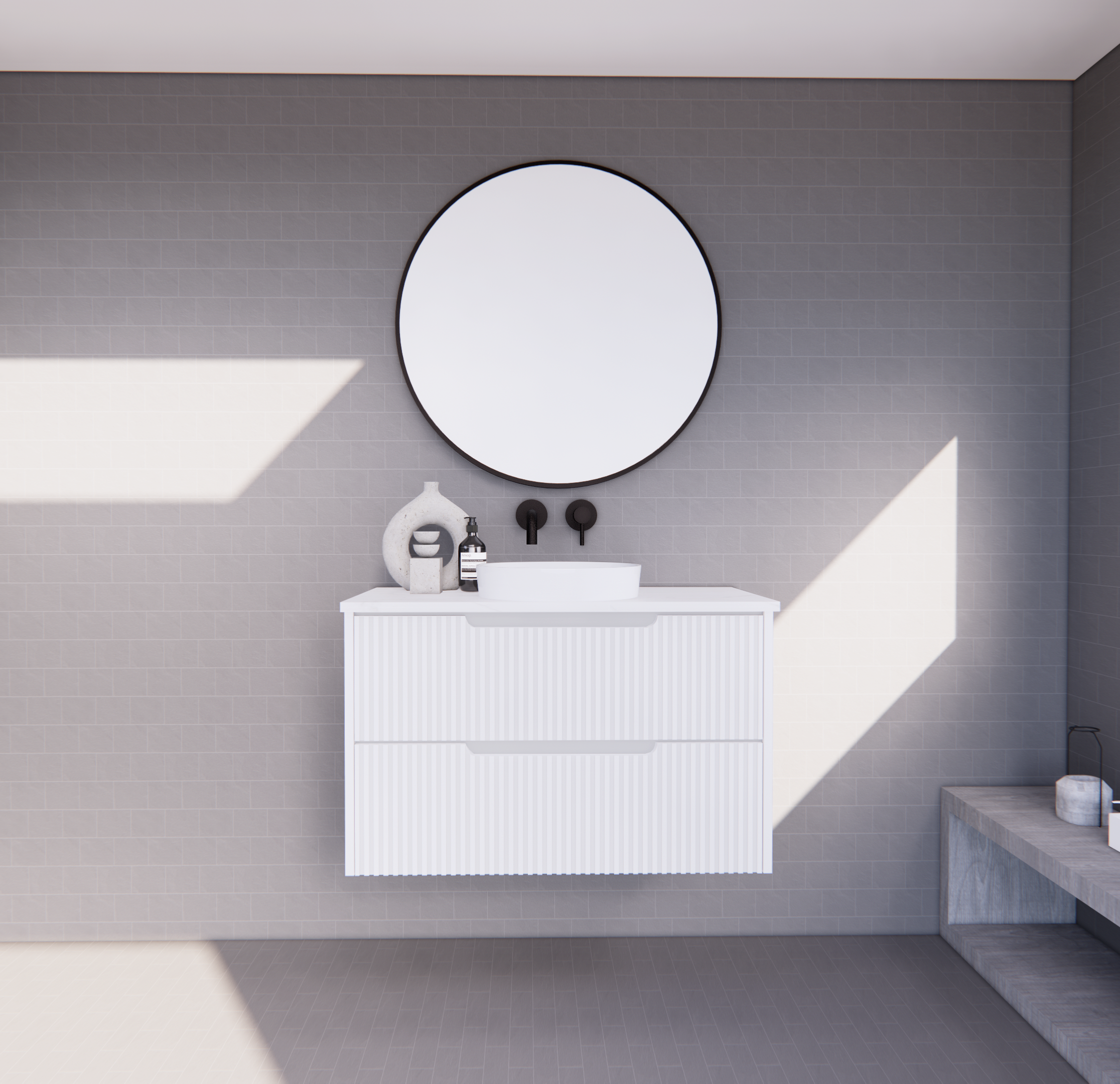 Bali Matte White Wall Hung Vanity
