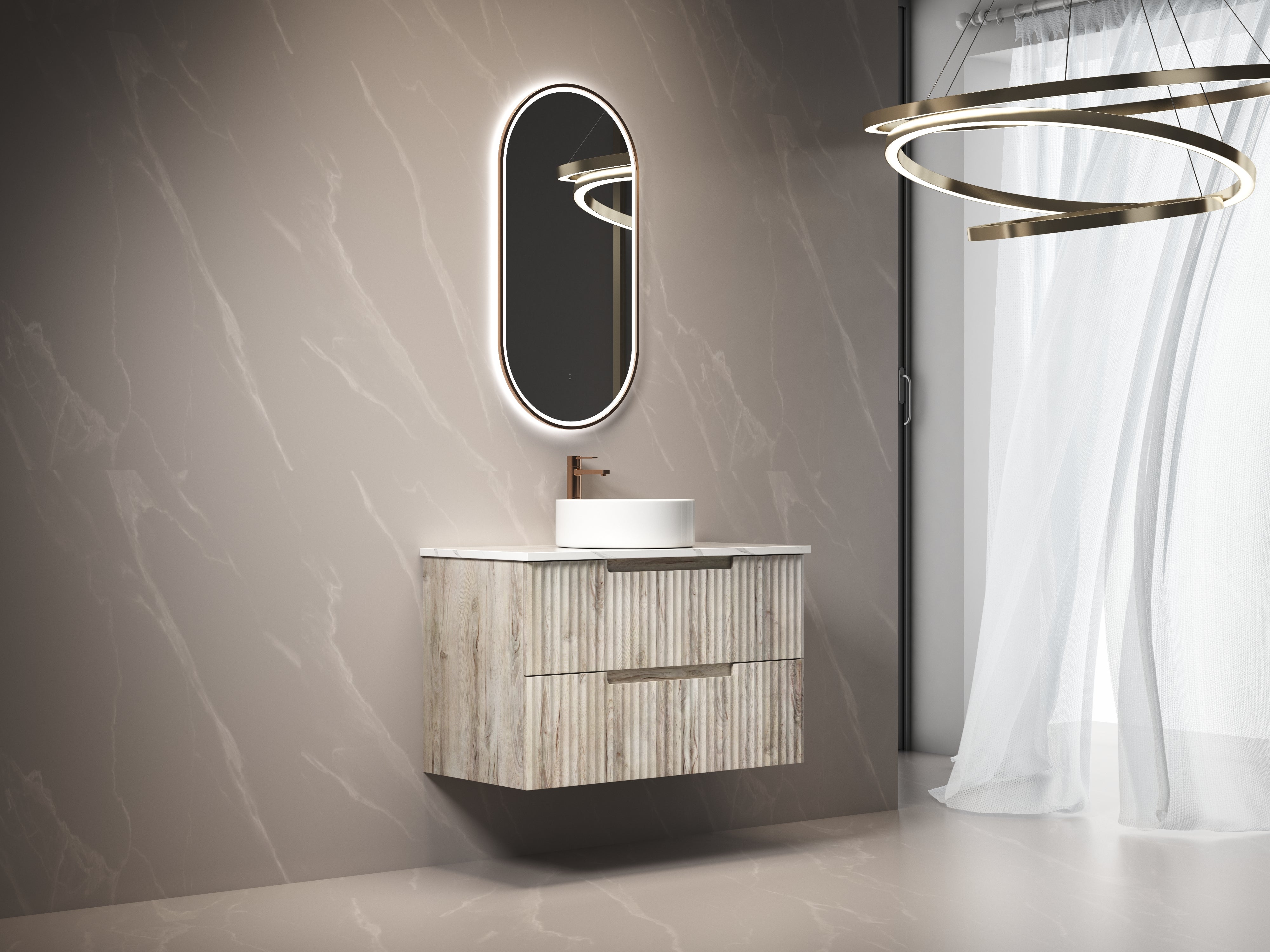 Aulic LED Beau Monde Brushed Bronze Framed Mirror 450 x 900mm LMBM-450-BZ